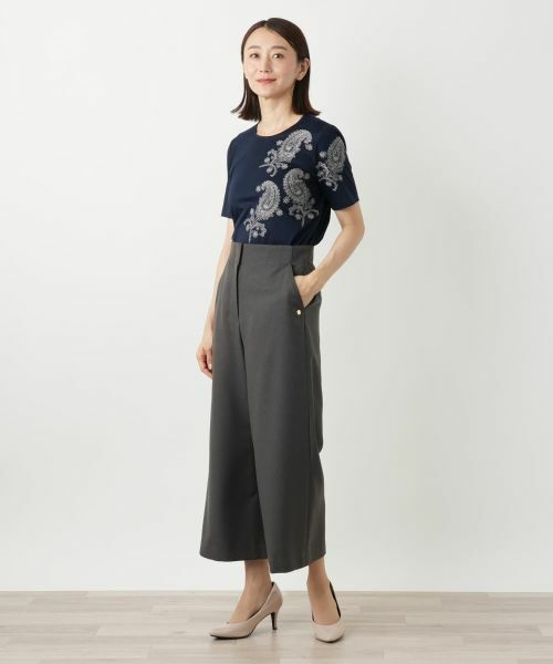 Leilian / レリアン その他パンツ | ロゴプレートワイドパンツ | 詳細1