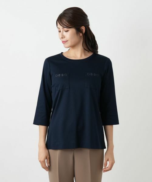 Leilian / レリアン カットソー | 刺繍七分袖カットソー | 詳細7