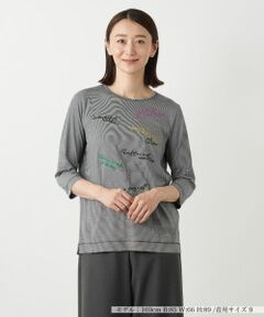 Leilian / レリアン カットソー | 刺繍クルーネックカットソー