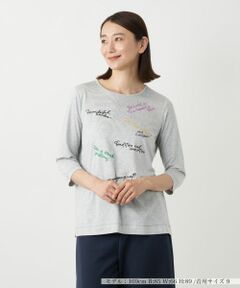 Leilian / レリアン カットソー | 刺繍クルーネックカットソー