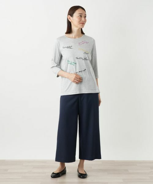 Leilian / レリアン カットソー | 刺繍クルーネックカットソー | 詳細4