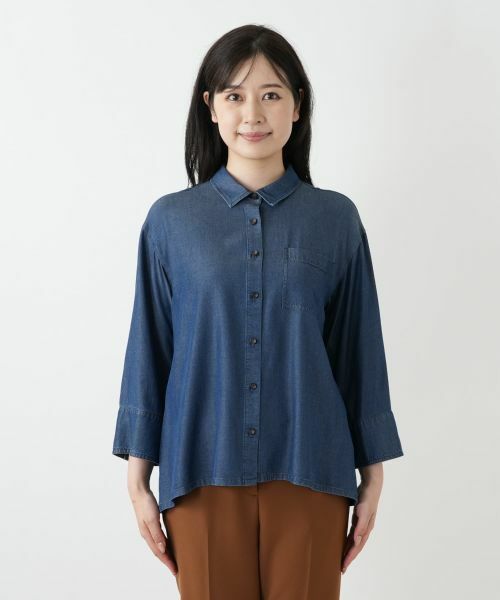 Leilian / レリアン シャツ・ブラウス | デニム風ブラウス | 詳細4