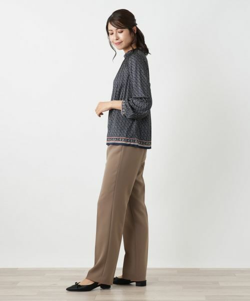 Leilian / レリアン カットソー | プリントスタンドカラーカットソー | 詳細2