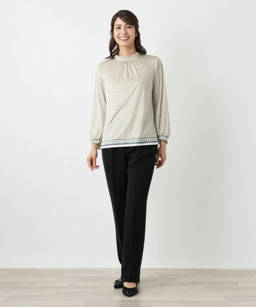 Leilian / レリアン カットソー | プリントスタンドカラーカットソー | 詳細4