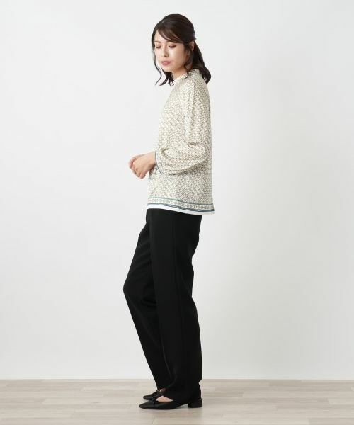 Leilian / レリアン カットソー | プリントスタンドカラーカットソー | 詳細5