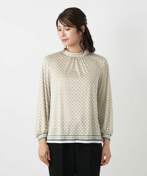 Leilian / レリアン カットソー | プリントスタンドカラーカットソー | 詳細7