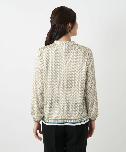 Leilian / レリアン カットソー | プリントスタンドカラーカットソー | 詳細9