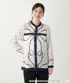 Leilian / レリアン シャツ・ブラウス | プリント切り替えブラウス