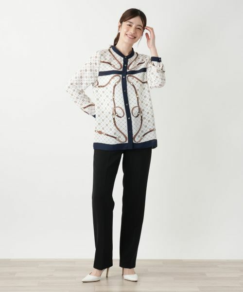 Leilian / レリアン シャツ・ブラウス | プリント切り替えブラウス | 詳細1