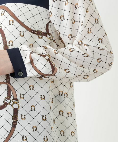 Leilian / レリアン シャツ・ブラウス | プリント切り替えブラウス | 詳細10