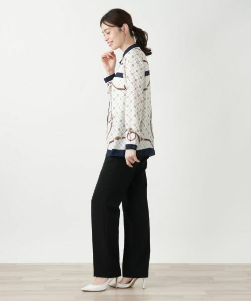 Leilian / レリアン シャツ・ブラウス | プリント切り替えブラウス | 詳細2