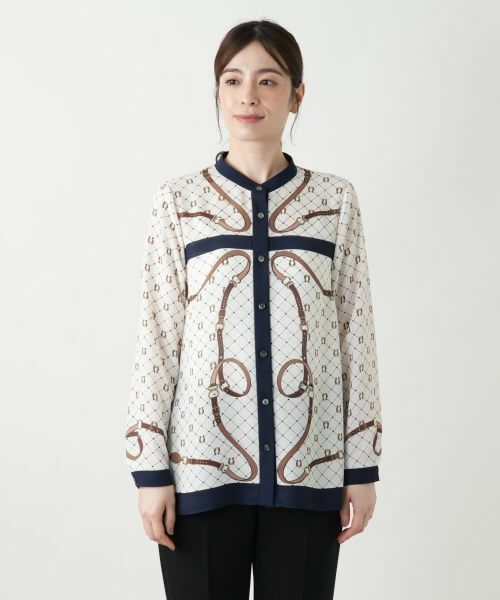 Leilian / レリアン シャツ・ブラウス | プリント切り替えブラウス | 詳細4