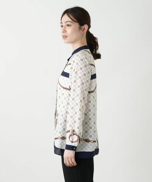 Leilian / レリアン シャツ・ブラウス | プリント切り替えブラウス | 詳細5