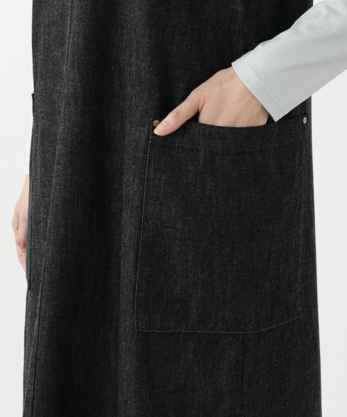 Leilian / レリアン ロング・マキシ丈ワンピース | ブラックデニムジャンパースカート【L JEANS】 | 詳細11