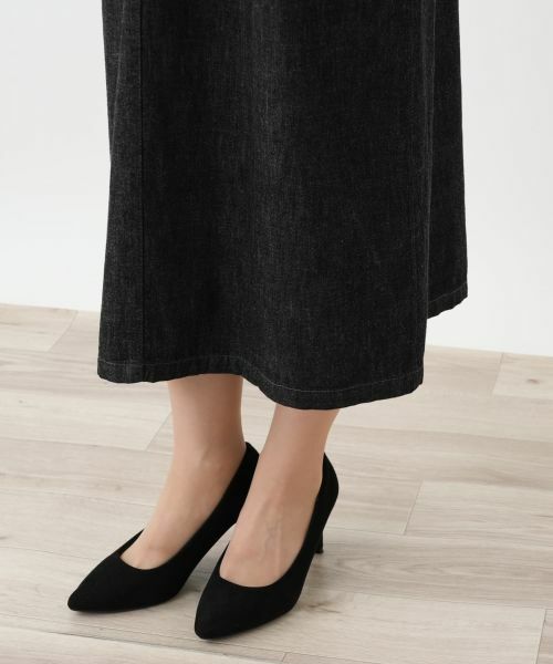 Leilian / レリアン ロング・マキシ丈ワンピース | ブラックデニムジャンパースカート【L JEANS】 | 詳細12