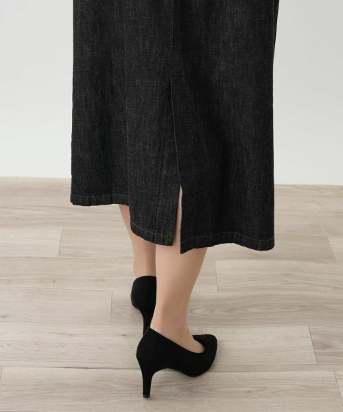 Leilian / レリアン ロング・マキシ丈ワンピース | ブラックデニムジャンパースカート【L JEANS】 | 詳細13
