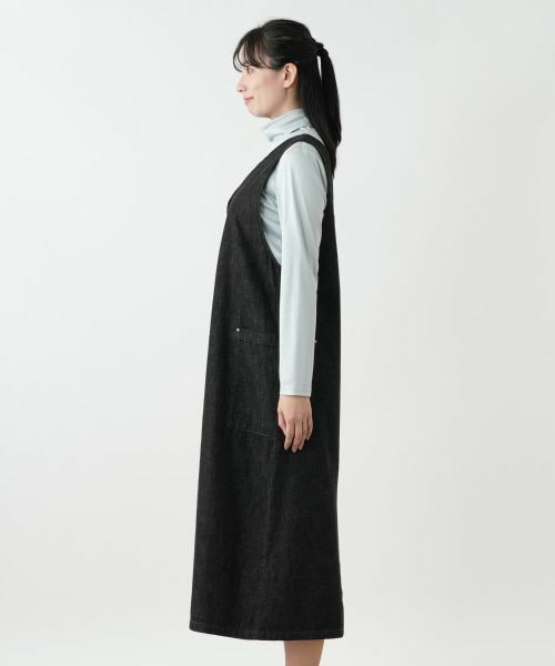 Leilian / レリアン ロング・マキシ丈ワンピース | ブラックデニムジャンパースカート【L JEANS】 | 詳細5