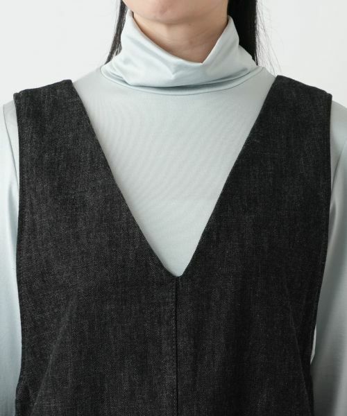 Leilian / レリアン ロング・マキシ丈ワンピース | ブラックデニムジャンパースカート【L JEANS】 | 詳細7