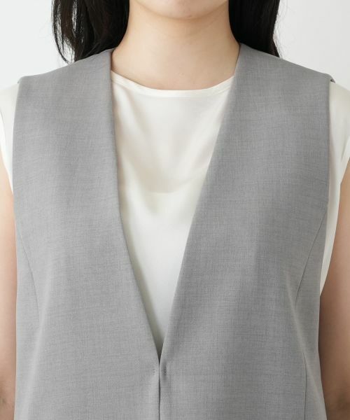 Leilian / レリアン テーラードジャケット | Vネックロングベスト | 詳細10