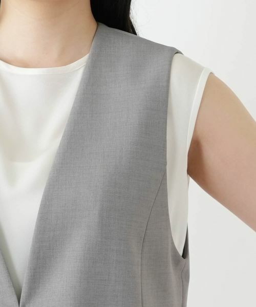 Leilian / レリアン テーラードジャケット | Vネックロングベスト | 詳細12