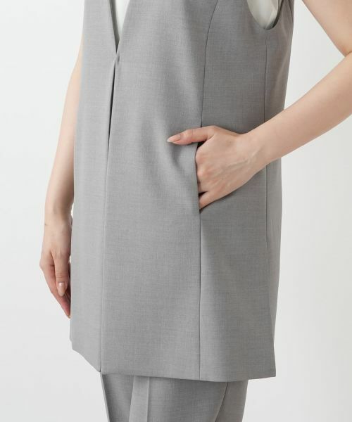 Leilian / レリアン テーラードジャケット | Vネックロングベスト | 詳細13