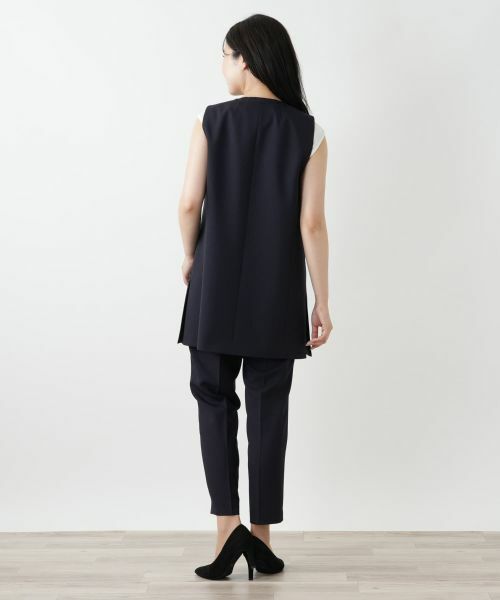 Leilian / レリアン テーラードジャケット | Vネックロングベスト | 詳細3