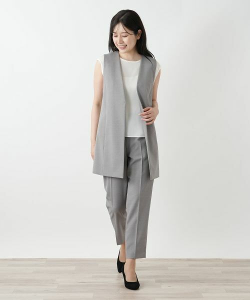 Leilian / レリアン テーラードジャケット | Vネックロングベスト | 詳細4