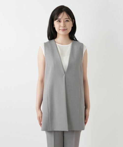 Leilian / レリアン テーラードジャケット | Vネックロングベスト | 詳細7