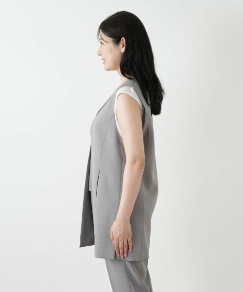 Leilian / レリアン テーラードジャケット | Vネックロングベスト | 詳細8