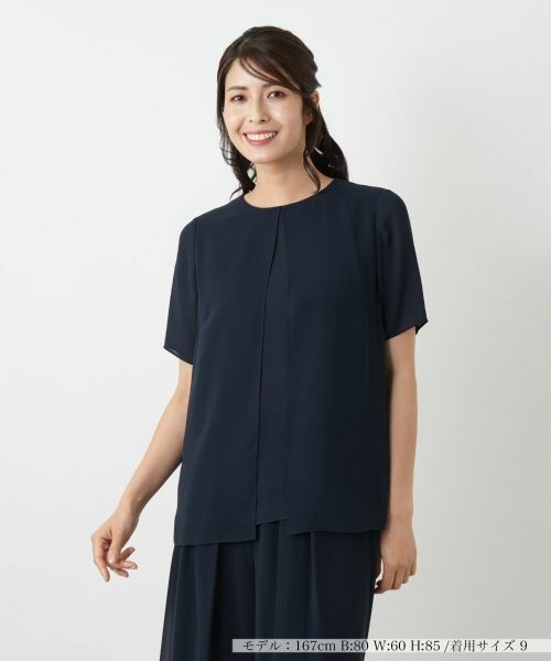 Leilian / レリアン シャツ・ブラウス | フレアブラウス(ネイビー)