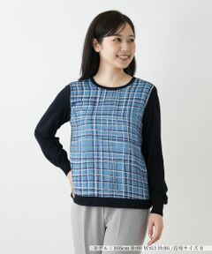 Leilian / レリアン ニット・セーター | チェック切替ニット