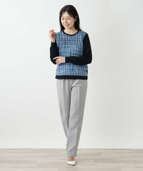 Leilian / レリアン ニット・セーター | チェック切替ニット | 詳細1