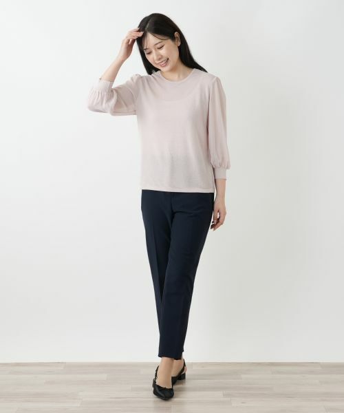 Leilian / レリアン ニット・セーター | 編地切替クルーネックニット | 詳細4