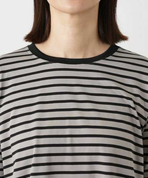 Leilian / レリアン カットソー | 異素材切替ボーダーカットソー | 詳細10