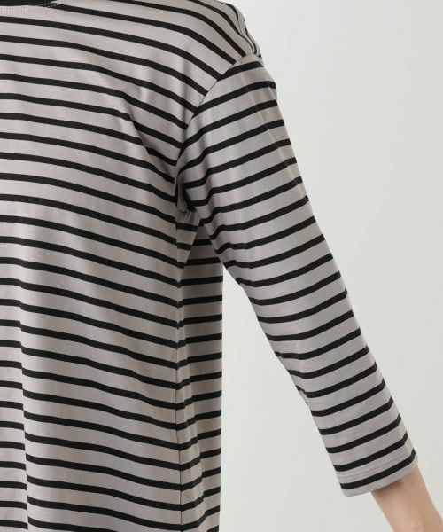 Leilian / レリアン カットソー | 異素材切替ボーダーカットソー | 詳細12