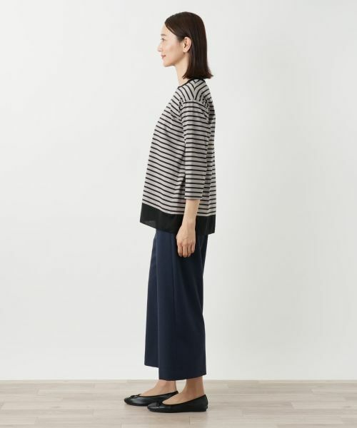 Leilian / レリアン カットソー | 異素材切替ボーダーカットソー | 詳細5