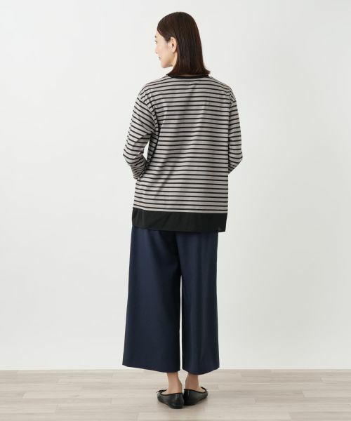 Leilian / レリアン カットソー | 異素材切替ボーダーカットソー | 詳細6