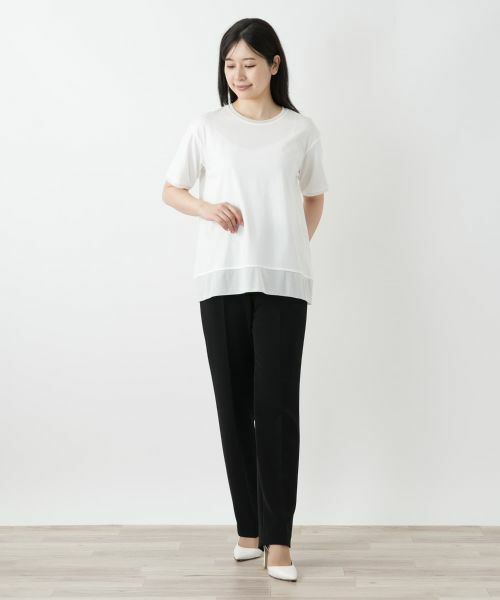 Leilian / レリアン カットソー | ラメクルーネックカットソー | 詳細1