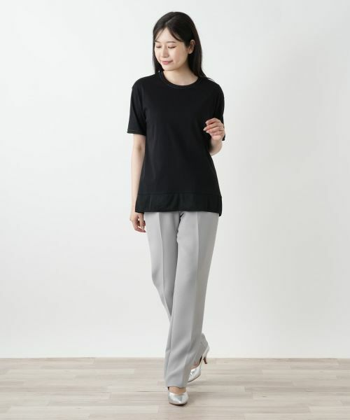 Leilian / レリアン カットソー | ラメクルーネックカットソー | 詳細4