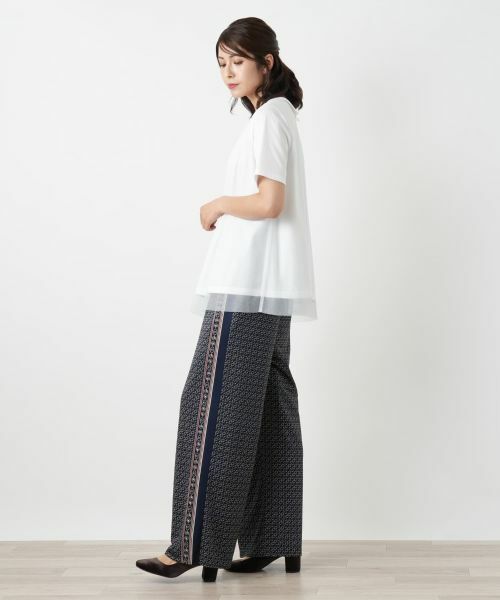 Leilian / レリアン カットソー | チュールレイヤードカットソー | 詳細5