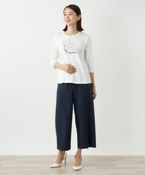 Leilian / レリアン カットソー | 刺繍プリントカットソー | 詳細1