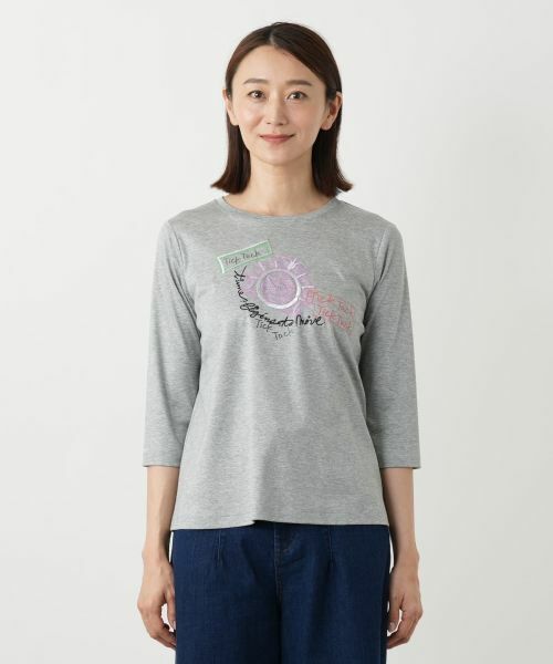 Leilian / レリアン カットソー | 刺繍プリントカットソー | 詳細10