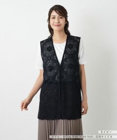 Leilian / レリアン テーラードジャケット | 総レースベスト【Leilian WHITE LABEL】