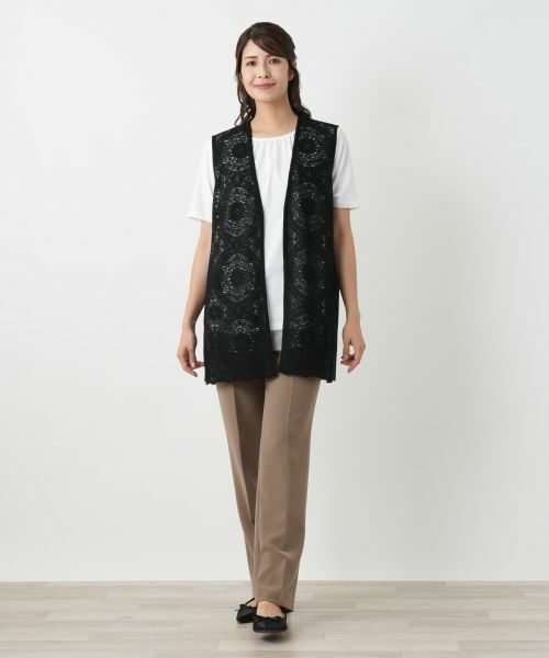 Leilian / レリアン テーラードジャケット | 総レースベスト【Leilian WHITE LABEL】 | 詳細1