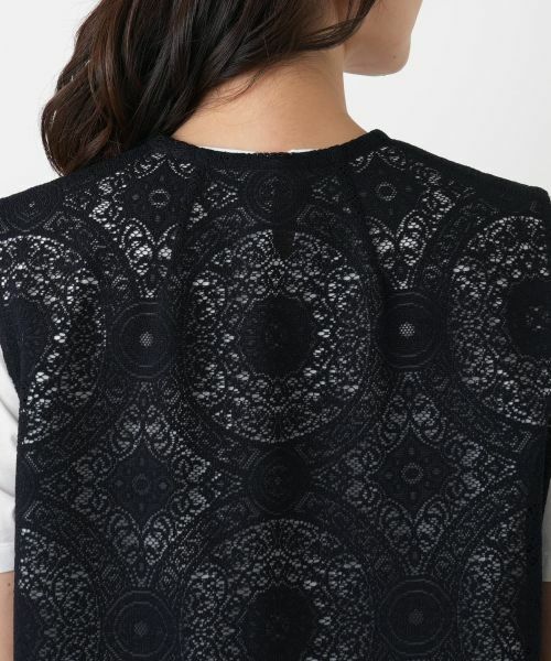 Leilian / レリアン テーラードジャケット | 総レースベスト【Leilian WHITE LABEL】 | 詳細11