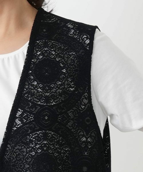 Leilian / レリアン テーラードジャケット | 総レースベスト【Leilian WHITE LABEL】 | 詳細12