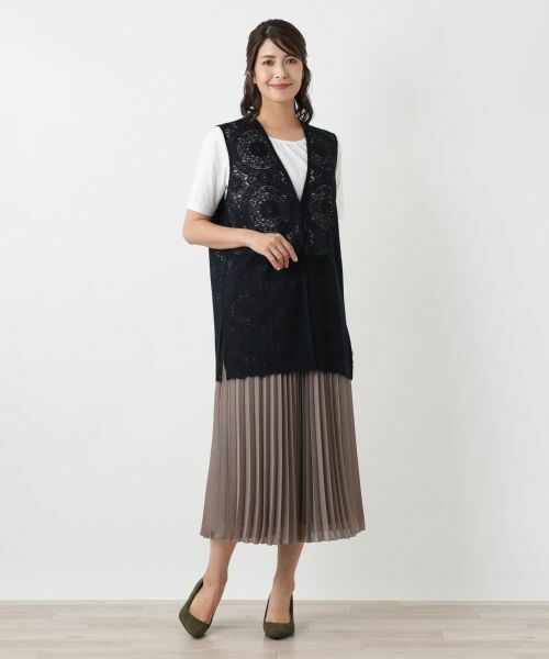 Leilian / レリアン テーラードジャケット | 総レースベスト【Leilian WHITE LABEL】 | 詳細4