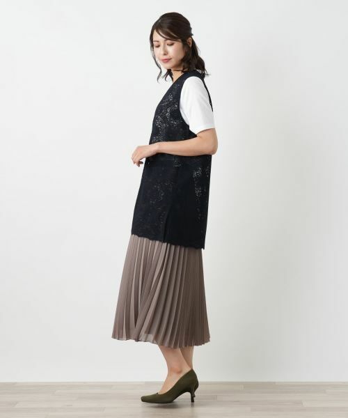 Leilian / レリアン テーラードジャケット | 総レースベスト【Leilian WHITE LABEL】 | 詳細5