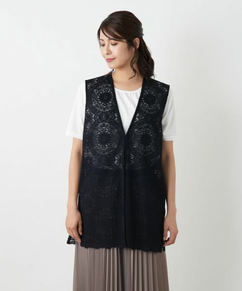 Leilian / レリアン テーラードジャケット | 総レースベスト【Leilian WHITE LABEL】 | 詳細7