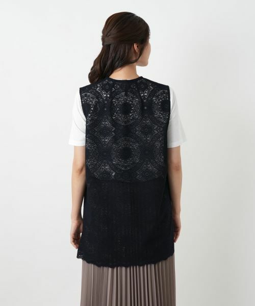 Leilian / レリアン テーラードジャケット | 総レースベスト【Leilian WHITE LABEL】 | 詳細9